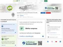 Santa Casa de Santos é o único hospital da região com selo de verificação do Reclame AQUI e figura entre os 10 melhores do Brasil